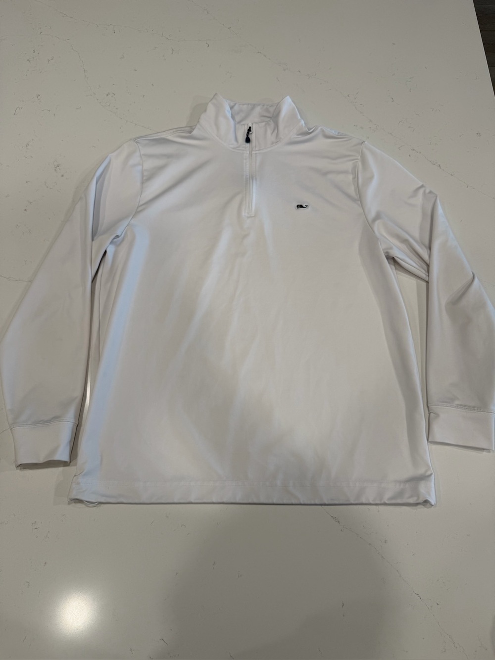 Vineyard Vines Men’s White Performance Quarter-Zip Pullover - Medium